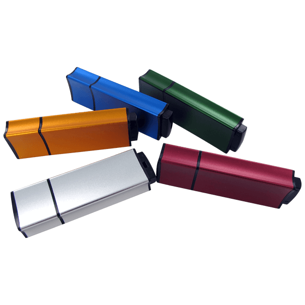USB-Sticks W-ALU-EDG in verschiedenen Farben für Bedruckung oder Gravur